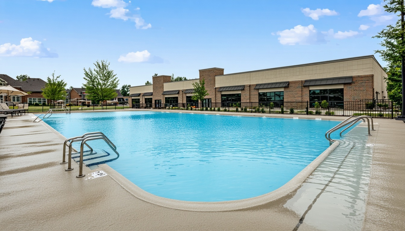 Commercial concrete pool project completed by Sunrise Pools.