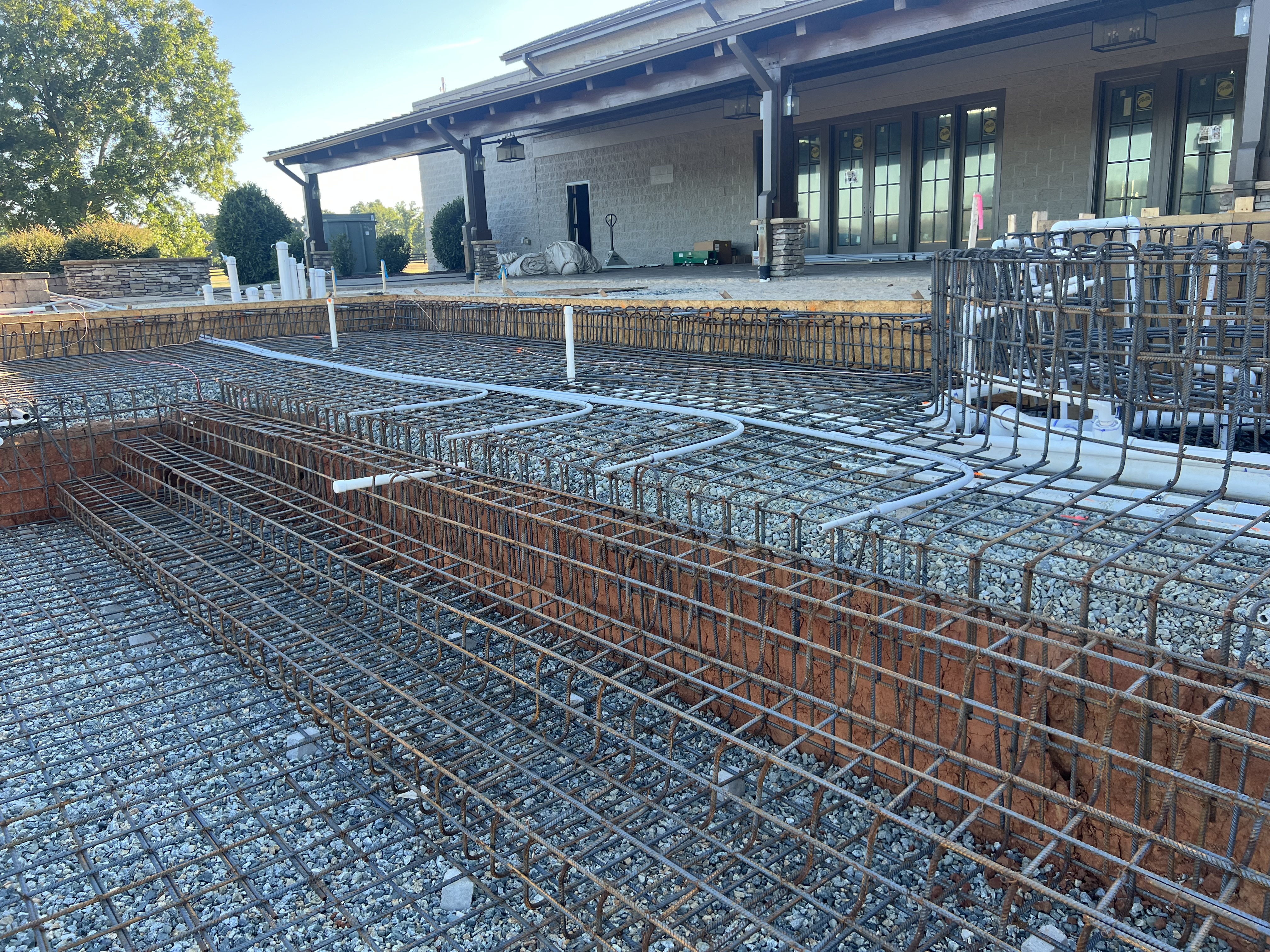 Commercial gunite pool under construction in Jacksonville NC