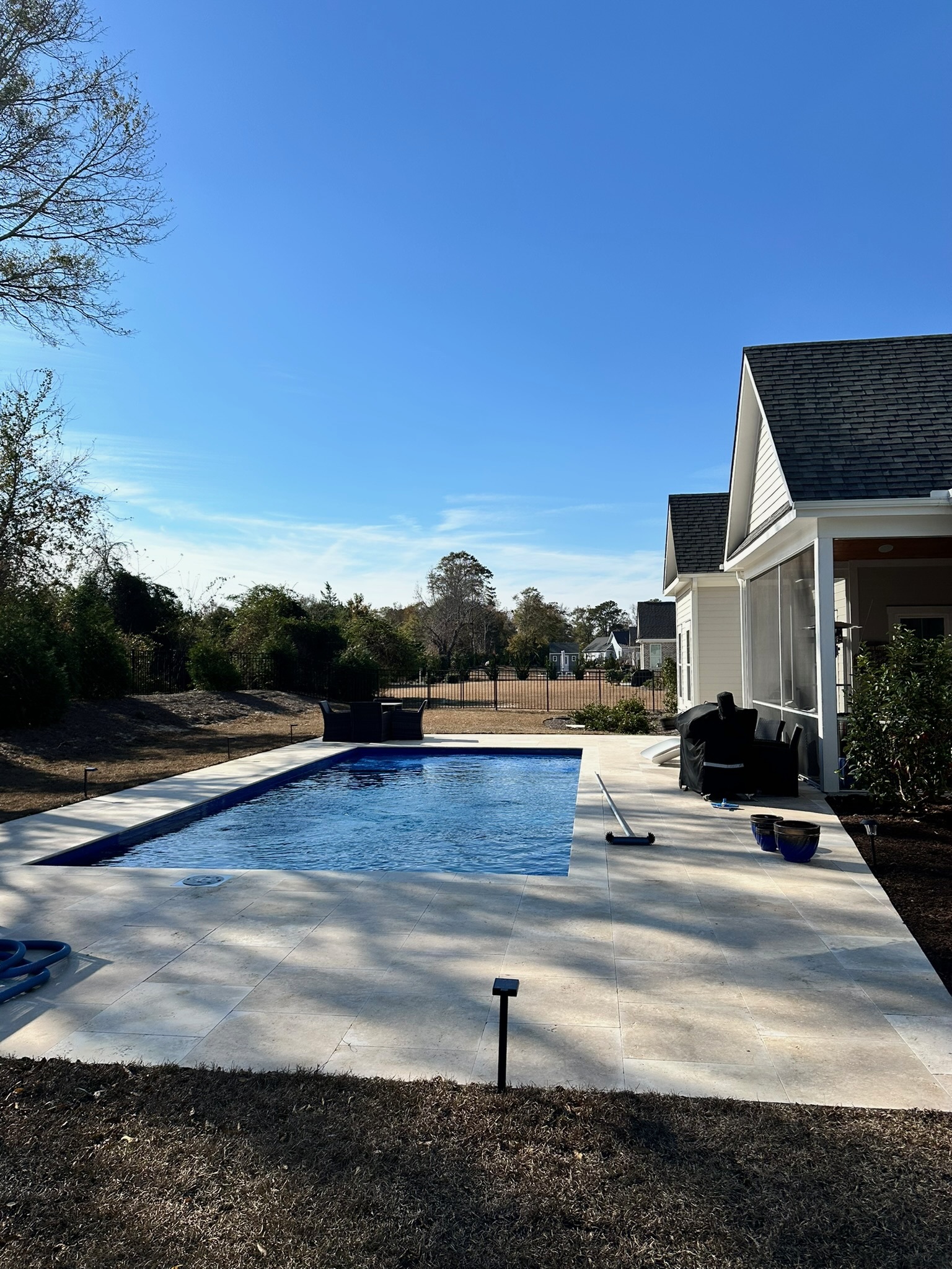 Fiberglass pool installed in Hampstead NC